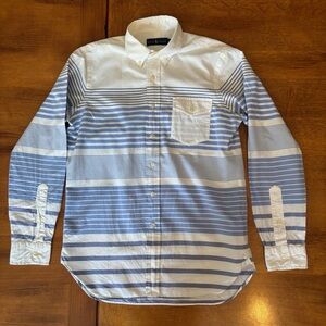 Ralph Lauren | Men's Blue and White Striped Shirt size S